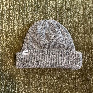 Druthers NYC Grey Ribbed Knit Beanie Hat Cotton Blend Made in Japan